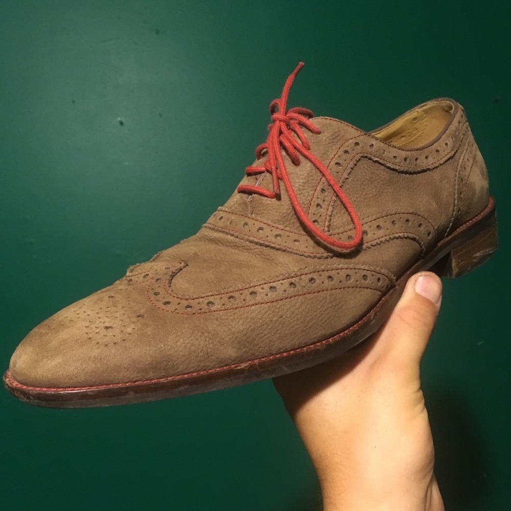 Cole Haan Grand Os Nubuck Wingtip Oxford Shoes 11m